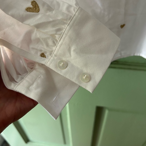 NWT NEW Sezane Chlo Blouse with Gold Heart Embroidery 34 - Picture 12 of 15